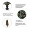 Set of 2/3 4ft/5ft/6ft Flocked Pinecone Christmas Potted Porch Tree With Warm White Lights
